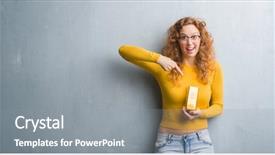  Presentation with young grey maine coon cat - PPT layouts featuring young redhead woman over grey background and a gray colored foreground