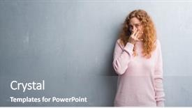  Presentation with bad breath - Colorful PPT theme enhanced with grey grunge wall wearing pink backdrop and a gray colored foreground
