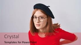  Presentation with backache - Presentation enhanced with young-redhead-woman-standing-wearing background and a red colored foreground