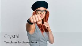  Presentation with violence woman - Theme with young-redhead-woman-wearing-fashion background and a light gray colored foreground