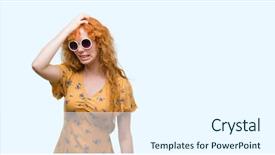  Presentation with skin anatomy face and head - Amazing presentation design having young redhead woman wearing sumer backdrop and a sky blue colored foreground