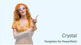 Presentation with young - Beautiful slides featuring young redhead woman wearing sumer backdrop and a white colored foreground