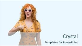  Presentation with arabian woman wearing hijab muslim - Slide set featuring young redhead woman wearing sumer background and a white colored foreground