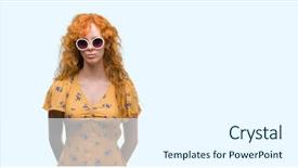  Presentation with arabian woman wearing hijab muslim - PPT layouts with young redhead woman wearing sumer background and a white colored foreground