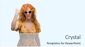  Presentation with anger - PPT theme with young redhead woman wearing sumer background and a sky blue colored foreground