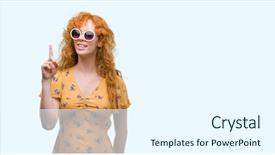  Presentation with arabian woman wearing hijab muslim - Presentation theme having young redhead woman wearing sumer background and a white colored foreground