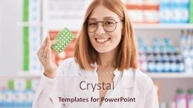  Presentation with control - Presentation design having young-redhead-woman-working background and a  colored foreground