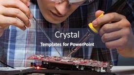  Presentation with soldering - Audience pleasing slides consisting of young-repair-technician-soldering-electrical backdrop and a ocean colored foreground