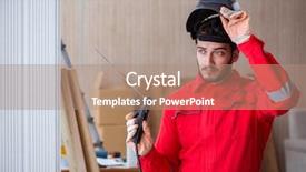  Presentation with micro electrode array - Beautiful theme featuring young repairman with a welding backdrop and a coral colored foreground