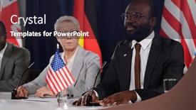  Presentation with summit - Presentation theme with young-representative-of-usa-making background and a  colored foreground