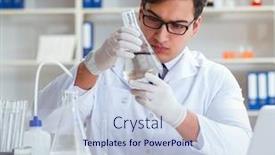  Presentation with water contamination - Slides having young researcher scientist doing a water test contamination expe background and a lemonade colored foreground