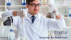  Presentation with water contamination - Slides having young-researcher-scientist-doing background and a sky blue colored foreground