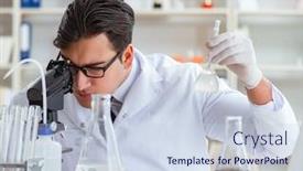  Presentation with water contamination - Cool new presentation theme with young-researcher-scientist-doing backdrop and a lemonade colored foreground