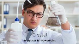  Presentation with water contamination - Amazing PPT layouts having young-researcher-scientist-doing backdrop and a light blue colored foreground