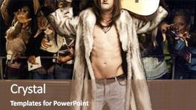  Presentation with guitar - Cool new slide deck with character running on workout arrow shows physical activity 3d rendering backdrop and a light blue colored foreground