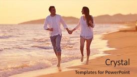  Presentation with romantic birthday couple celebrate - Slides consisting of young romantic couple in love background and a coral colored foreground