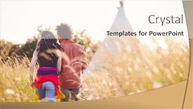  Presentation with teepee - Slide deck enhanced with walking through field towards teepee background and a cream colored foreground