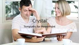  Presentation with romantic - Slide deck consisting of young romantic couple with photo background and a lemonade colored foreground