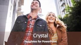  Presentation with california - Presentation design with young romantic tourist couple walking down street in los angeles california background and a tawny brown colored foreground