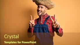  Presentation with rural - Theme consisting of young-rural-farmer-man-wearing background and a tawny brown colored foreground