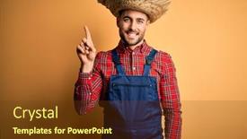  Presentation with rural - Slides with young-rural-farmer-man-wearing background and a tawny brown colored foreground