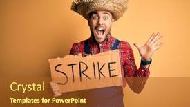  Presentation with rural - Amazing theme having young-rural-farmer-man-wearing backdrop and a red colored foreground