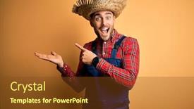  Presentation with rural - Presentation consisting of young-rural-farmer-man-wearing background and a tawny brown colored foreground