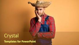  Presentation with rural - Beautiful slides featuring young-rural-farmer-man-wearing backdrop and a tawny brown colored foreground