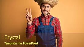  Presentation with rural - Slide deck consisting of young-rural-farmer-man-wearing background and a tawny brown colored foreground