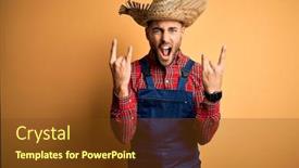  Presentation with yellow music - PPT layouts with young-rural-farmer-man-wearing background and a tawny brown colored foreground