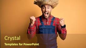 Presentation with rural - Colorful theme enhanced with young-rural-farmer-man-wearing backdrop and a tawny brown colored foreground