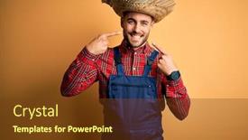  Presentation with rural health - Presentation design having young-rural-farmer-man-wearing background and a tawny brown colored foreground