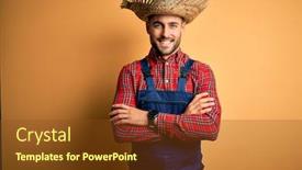  Presentation with rural - Audience pleasing presentation theme consisting of young-rural-farmer-man-wearing backdrop and a tawny brown colored foreground