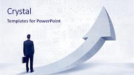  Presentation with elegant - Presentation theme having young sales business person background and a sky blue colored foreground