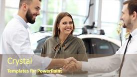  Presentation with fuel cell car - Presentation with young salesman explaining car features background and a violet colored foreground