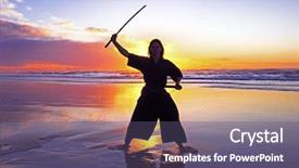  Presentation with samurai - Audience pleasing PPT theme consisting of continents - sahara -- the largest hot backdrop and a light gray colored foreground.