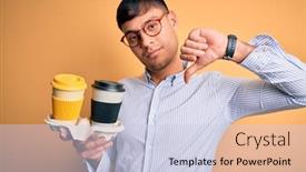  Presentation with scholarship - Cool new slide deck with young-scholarship-holder-business-man backdrop and a lemonade colored foreground