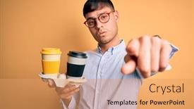  Presentation with scholarship - Slide set featuring young-scholarship-holder-business-man background and a coral colored foreground