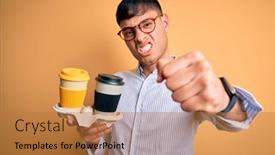  Presentation with scholarship - Slide deck with young-scholarship-holder-business-man background and a gold colored foreground