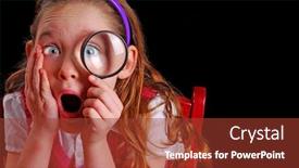  Presentation with looking glass - Colorful presentation enhanced with young-school-girl-looking-through backdrop and a tawny brown colored foreground