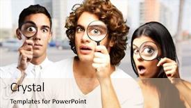  Presentation with scientific - Cool new PPT theme with young scientific team at city backdrop and a lemonade colored foreground