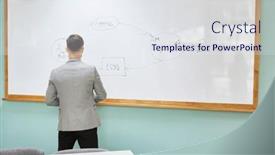  Presentation with whiteboard - Presentation theme enhanced with young-scientist-as-a-lecturer background and a sky blue colored foreground