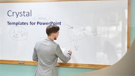  Presentation with research - Presentation with young-scientist-is-working background and a sky blue colored foreground