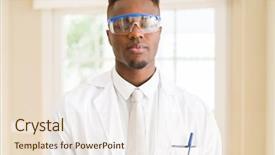  Presentation with chemical safety - Slide deck enhanced with young scientist man wearing safety background and a lemonade colored foreground