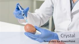 Presentation with scientific - Beautiful PPT theme featuring young-scientist-or-researcher backdrop and a light blue colored foreground