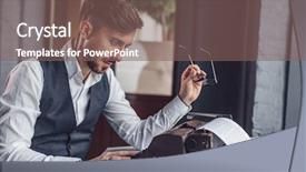  Presentation with reading - PPT layouts featuring young screenwriter reading the script background and a violet colored foreground