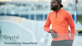  Presentation with serene - Presentation design enhanced with young-serene-african-american-athlete background and a sky blue colored foreground