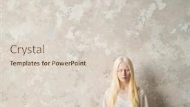  Presentation with fair - PPT theme with young-serene-albino-woman background and a lemonade colored foreground