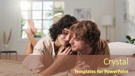  Presentation with serene - Presentation theme enhanced with young-serene-and-affectionate-woman background and a tawny brown colored foreground