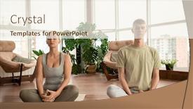  Presentation with serene - Colorful PPT theme enhanced with young-serene-couple-in-sportswear backdrop and a cream colored foreground